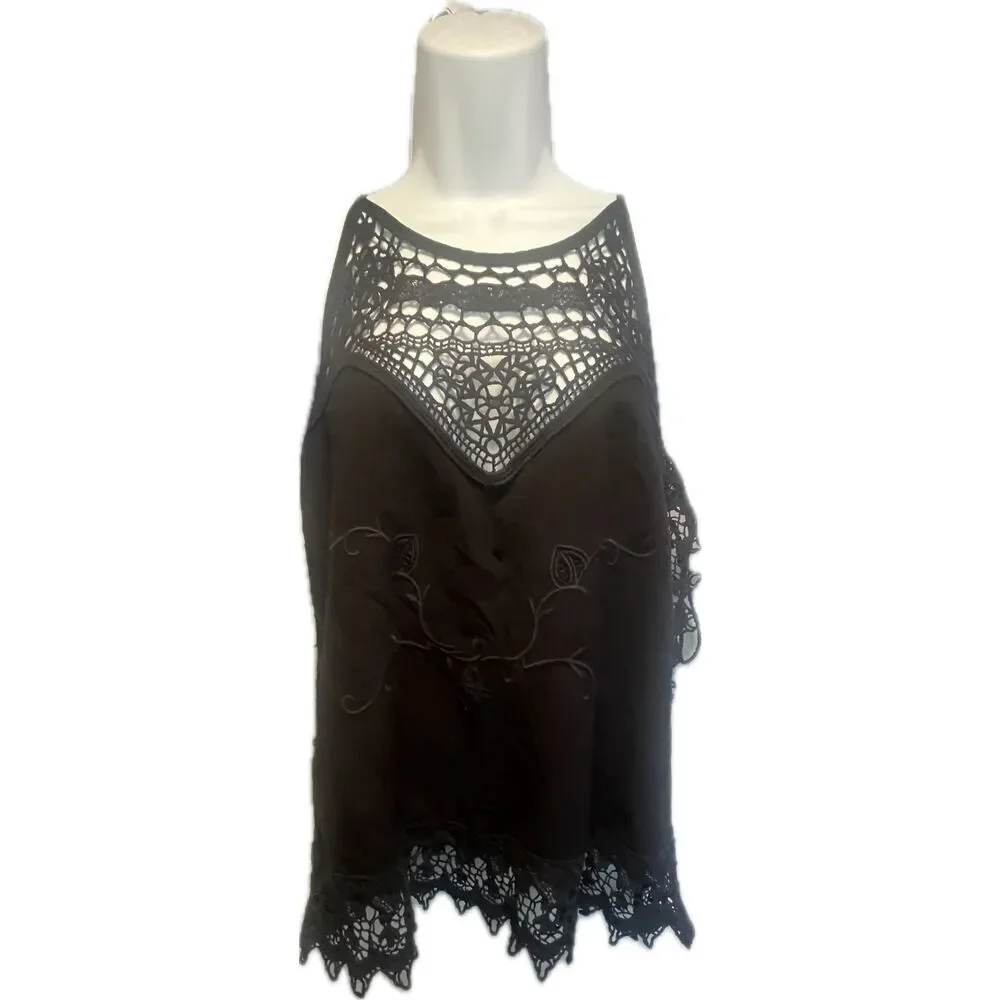 Crochet Lace Goth Boho Bathing Suit Coverup Women’s One Size